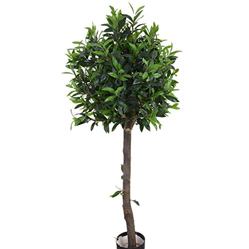 Wumudidi Olivo Artificial, Planta Artificial Bonsai con una Olla Negra Fija-Verde,5ft