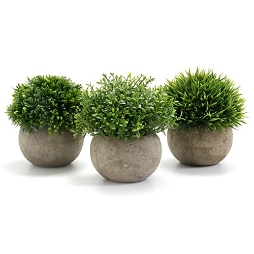 GoMaihe Plantas Artificiales Plásticas de Maceta, 3Piezas, Planta Artificial Decorativa, Adecuado para El Hogar Oficina Decoración Jardín Baño Cocina Balcón Planta Falsa Decorativas