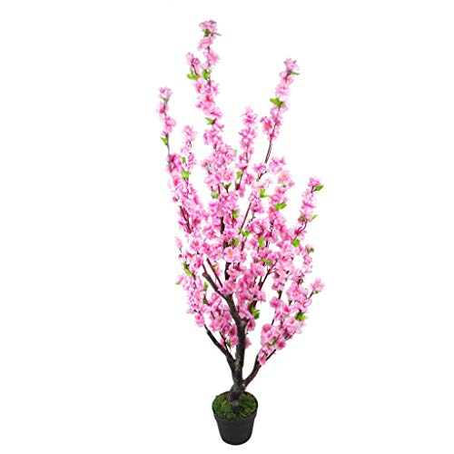 Leaf LEAF-7255 Design UK - Flores Artificiales realistas de Seda en Maceta (120 cm), Color Rosa