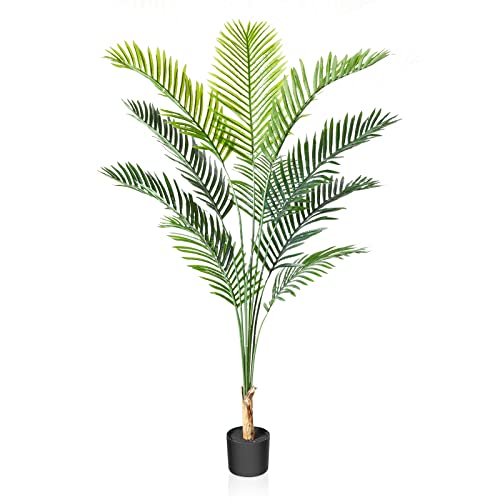 CROSOFMI Plantas Artificiales Grande Areca Palmera 160 cm Arbol Artificial Plastico Interior y Exterior Hogar Salon Dormitorio Balcón moderno Decorativas (1 PACK)