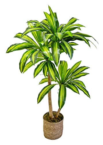 Drácena Artificial, Elaboradas con los Mejores Materiales, Ideal para Decoración de hogar (130 cm)
