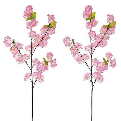 AIVORIUY 4pcs Ramas de Flores de Cerezo Artificiales, Ramo con Flor de Melocotón Artificial Decoracion Arbusto Arreglos Florales para Boda Fiesta Hogar Jarron Mesa Balcon Terraza Jardinera Casa