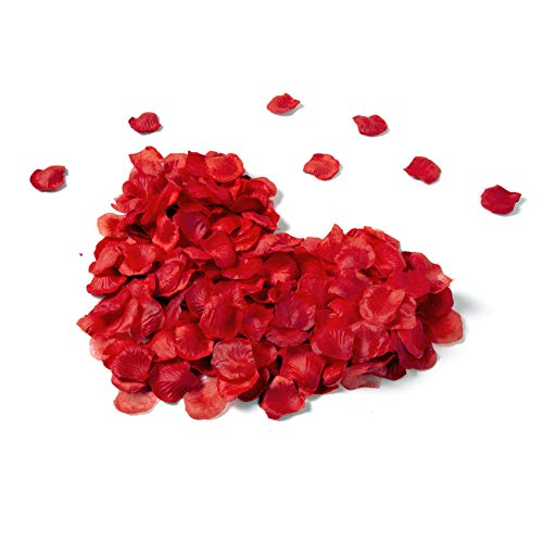 600 piezas de pétalos de rosa de seda artificial pétalos de flores para el día de San Valentín decoración de pétalos de boda mesa de confeti (600 piezas de pétalos de rosa (rojo)