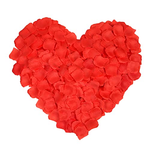 Vicloon 1200 Piezas Pétalos de Rosa，Pétalos de Rosa Artificiales Reutilizable，Confeti Petalos de Rosa Petals para día de San Valentín Decoración，Bodas Decoración，Fiestas，Ambiente Romántico，Proponer