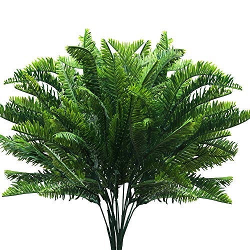 BELLE VOUS Planta Artificial Helecho Boston de Plástico (Pack de 6) Plantas Colgantes Interior/Exterior Follaje Artificial para el Hogar, Jardín, Pared Enredadera, Arbustos, Guirnalda Boda y Oficina
