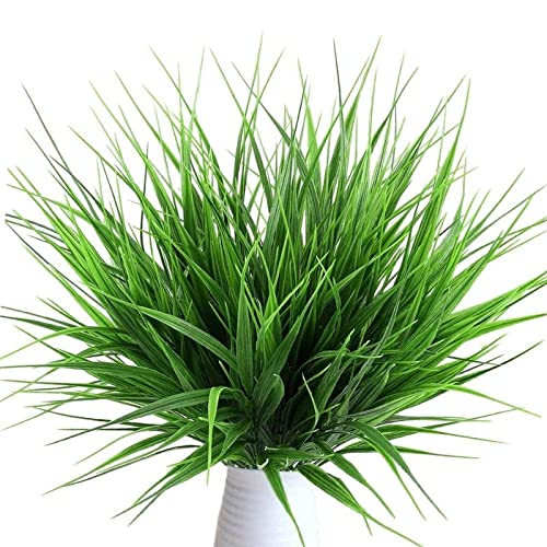 Lvcky 4 Ramos realistas de plástico Artificial Plantas de Trigo Artificial Hierba verdor arbustos de plástico Artificial para al Aire Libre