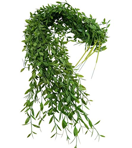 MZMing Plantas Hiedra Artificial Decoración Interior y Exterior - 5 Pack Falso Artificial Colgante de la Planta Deja Guirnalda Hiedra Artificial de Hogar Boda Jardín Valla Escalera para Decoració