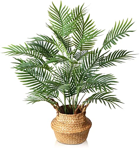SOGUYI Planta de Palma Areca 70cm Artificial Palmera Falsa Decorativa Grande Árboles Plástico de Interior y Exterior Decoración para Hogar, Oficina, Casa, Balcón, Dormitorio