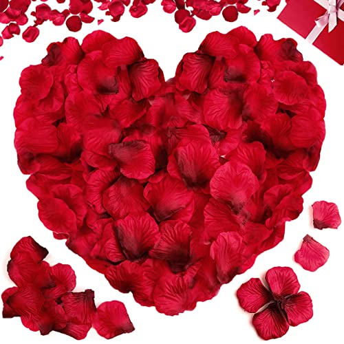 4000 Piezas Pétalos de Rosa, Pétalos de Rosa en Seda para Bodas Confeti Petalos Artificiales, para el día de San , Fiestas, Proponer, Decoración de Regalo, día de San Valentín y Ambiente Romántico