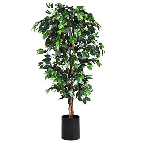 COSTWAY Planta Árbol Artificial con Maceta Altura de 180cm para Oficina Hogar Decoración Interior