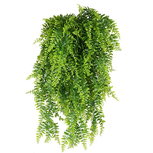 XHXSTORE 3pcs Planta Colgante Artificial Decoracion 80cm Enredadera Plastico Hiedra Helecho Artificial Colgante para Exterior Interior Balcon Terraza Cocina Baño Maceta Jardinera Boda Fiesta Verde
