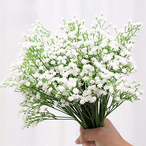 Meiwo 5 Pcs Real Toque Látex Artificial Gypsophila Paniculata Flor Para El Boda Casamiento Decoración Arreglo