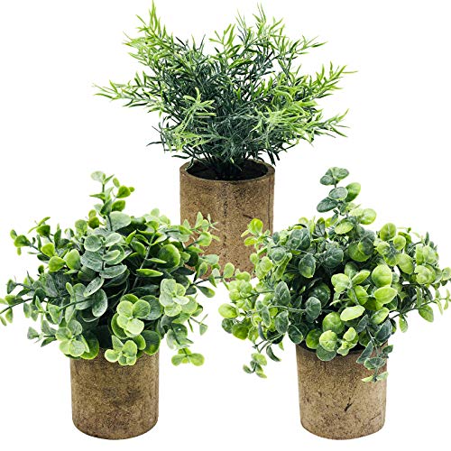VINFUTUR 3pcs Plantas Artificiales Decorativas con Maceta Plantas Artificiales Pequeñas Falsas Plástico para Decoración Mesa Escritorio Estantería Casa Oficina Ventana Balcón Cafetería