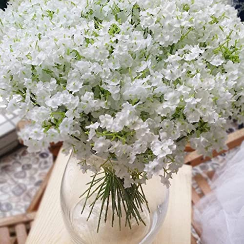 SSyang 20 Piezas Artificiales Gypsophila,Flores Artificiales Decorativas Ramo Artificial Gypsophila Flores Flores Falsas Flores de Seda para el Ramo de Novia,Bodas,Librería,Decoración de Bricolaje