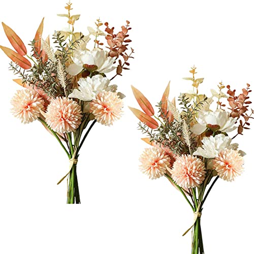 2 Ramo de Flores Artificiales, Flores Artificiales Flores Falsas Flores de Seda para Boda, Hogar, Jardín, Fiesta, Mesa Decoración