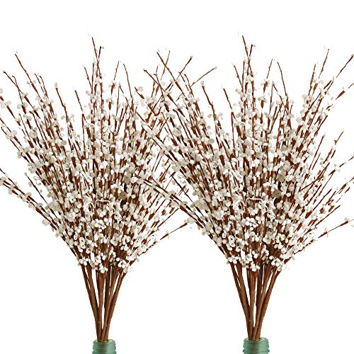 Famibay 20 Piezas Flores Artificiales Blancas Ramo de Flores Boda Flores Artificiales Decoracion Casa Jarrones Bodas