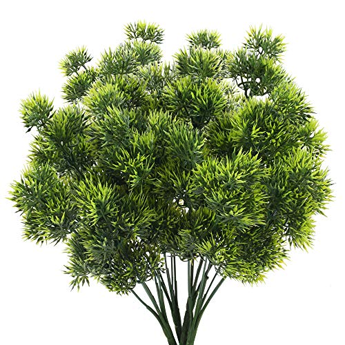 HUAESIN 4pcs Ramo Planta Arbusto Artificial Decorativa 30cm Planta Plastico Flor Verde Artificial para Exterior e Interior Terraza Jardin Pared Balcon Boj Patio Maceta Potos Hogar Cocina Valla